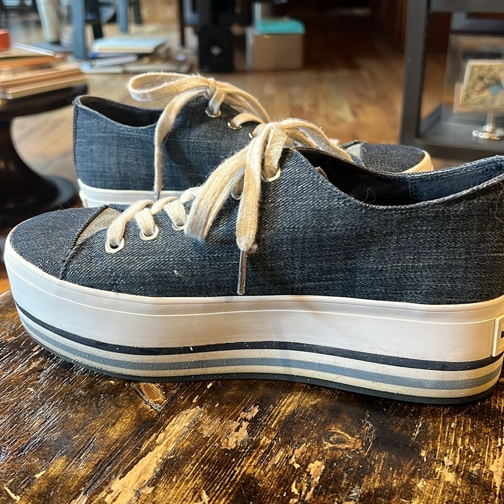 Michael Kors Women’s Ronnie Platform Sneakers Blue Denim Sz 7.5,  Indigo - Picture 6 of 16